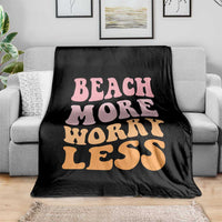 Beach More Worry Less Throw Blanket Boho Summer Vacation