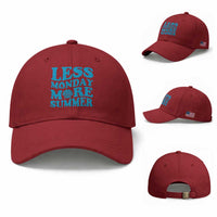 Less Monday More Summer Baseball Cap Retro Beach Seashell Graphic