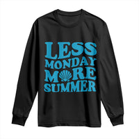 Less Monday More Summer Long Sleeve Shirt Retro Beach Seashell Graphic