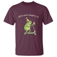 Off To Start Chapter 35 T Shirt Funny Frog Scooter 35th Birthday Gift