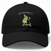 Off To Start Chapter 21 Baseball Cap Funny Frog Scooter 21st Birthday Gift