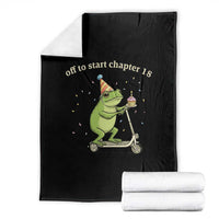 Off To Start Chapter 18 Throw Blanket Funny Frog Scooter 18th Birthday Gift