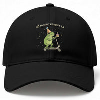 Off To Start Chapter 18 Baseball Cap Funny Frog Scooter 18th Birthday Gift