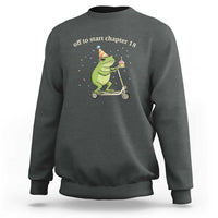 Off To Start Chapter 18 Sweatshirt Funny Frog Scooter 18th Birthday Gift