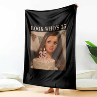 Look Who's 35 Throw Blanket Funny Birthday Doll Face Meme
