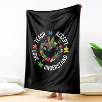 Special Education Teacher Autism Throw Blanket Teach Accept Understand Love