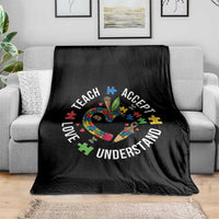 Special Education Teacher Autism Throw Blanket Teach Accept Understand Love