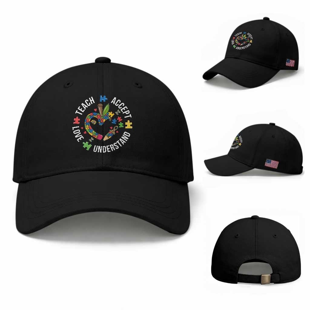 Special Education Teacher Autism Baseball Cap Teach Accept Understand Love