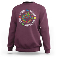 Special Education Teacher Autism Sweatshirt Teach Accept Understand Love