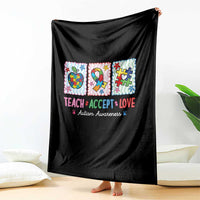 Autism Acceptance Support Throw Blanket Teach Accept Love