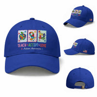 Autism Acceptance Support Baseball Cap Teach Accept Love