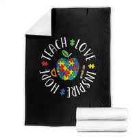 Autism Acceptance Teacher Throw Blanket Teach Love Hope Inspire
