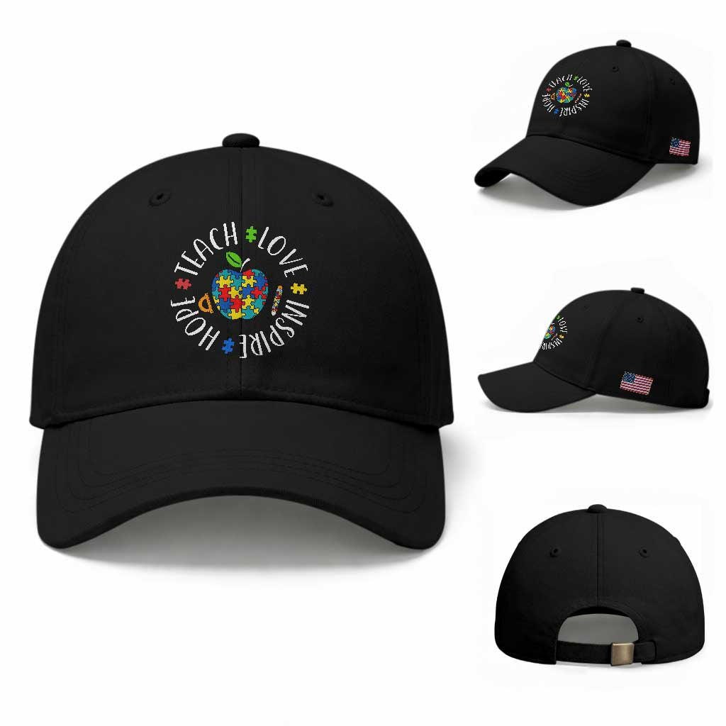 Autism Acceptance Teacher Baseball Cap Teach Love Hope Inspire