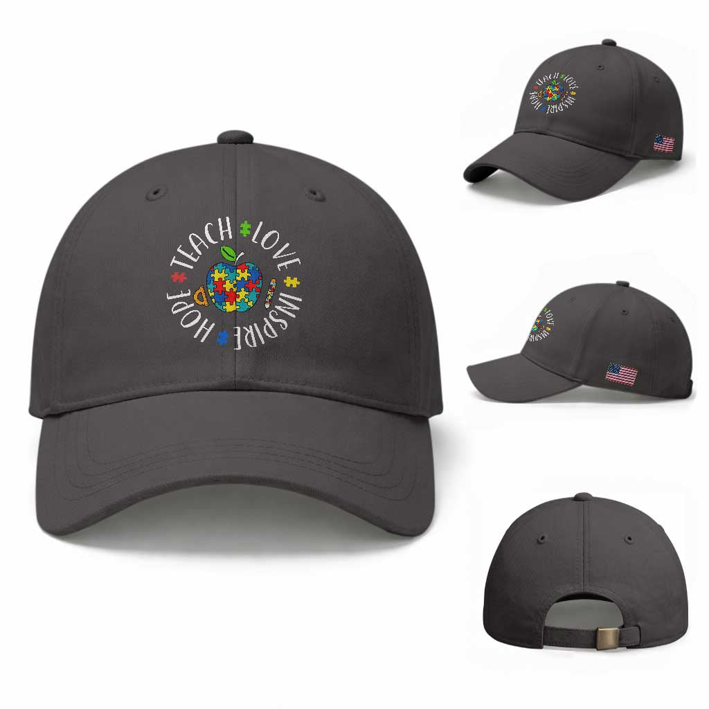 Autism Acceptance Teacher Baseball Cap Teach Love Hope Inspire