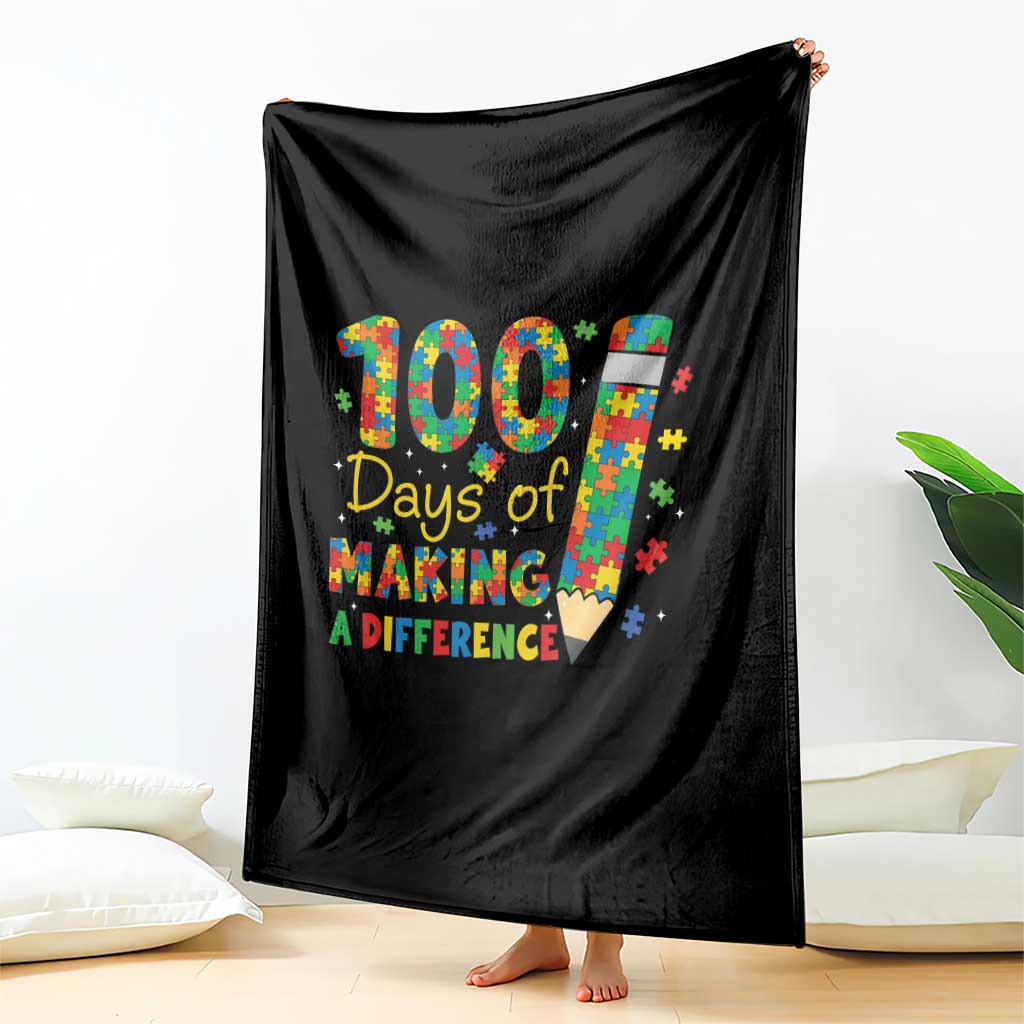 Proud Autism Teacher 100 Days Of School Throw Blanket Making A Difference