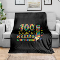 Proud Autism Teacher 100 Days Of School Throw Blanket Making A Difference