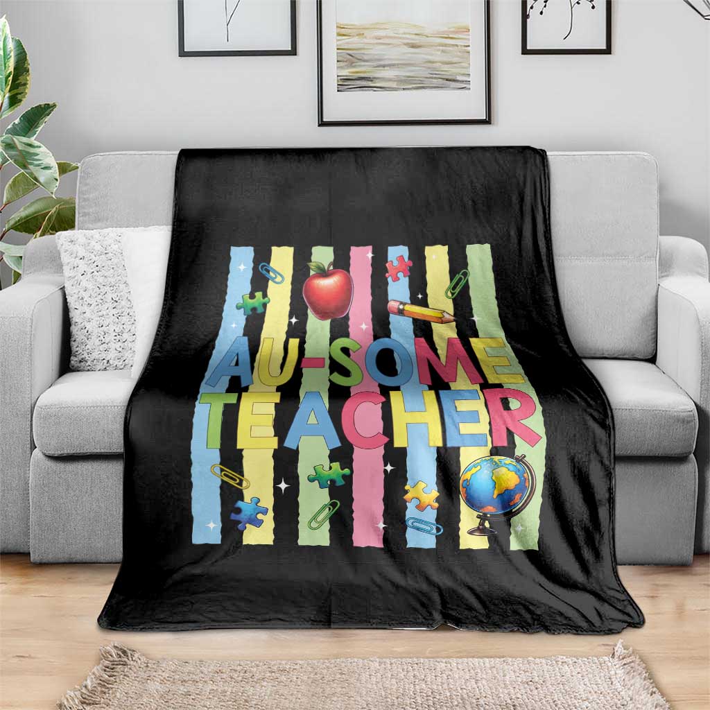 Special Ed Teacher Autism Acceptance Throw Blanket Au Some Teacher