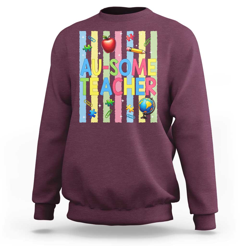 Special Ed Teacher Autism Acceptance Sweatshirt Au Some Teacher