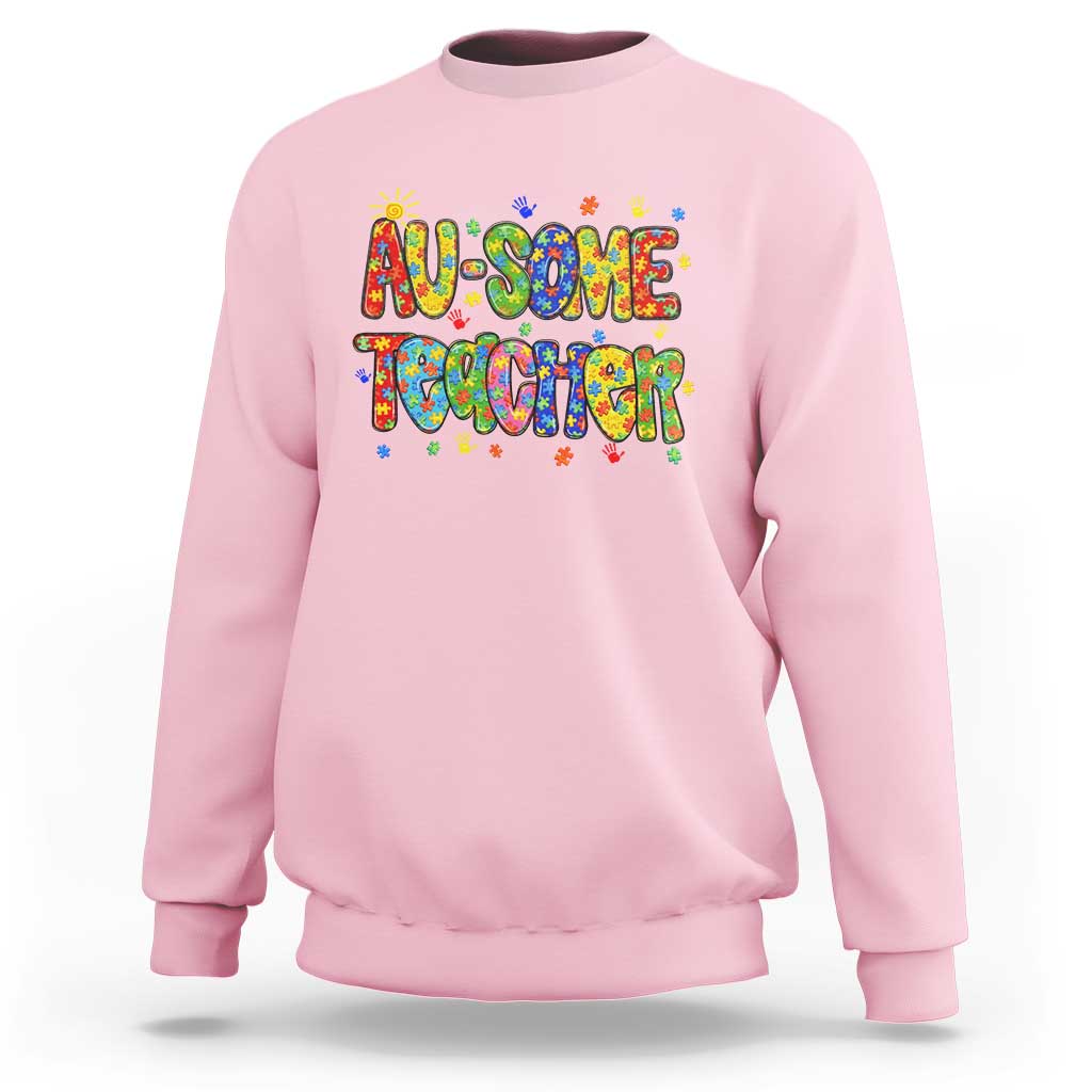 Autism Acceptance Special Education Teacher Sweatshirt Au Some Teacher