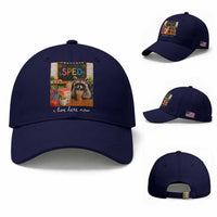 Funny SPED Raccoon Teacher Baseball Cap I Live Here Now