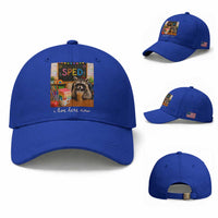 Funny SPED Raccoon Teacher Baseball Cap I Live Here Now