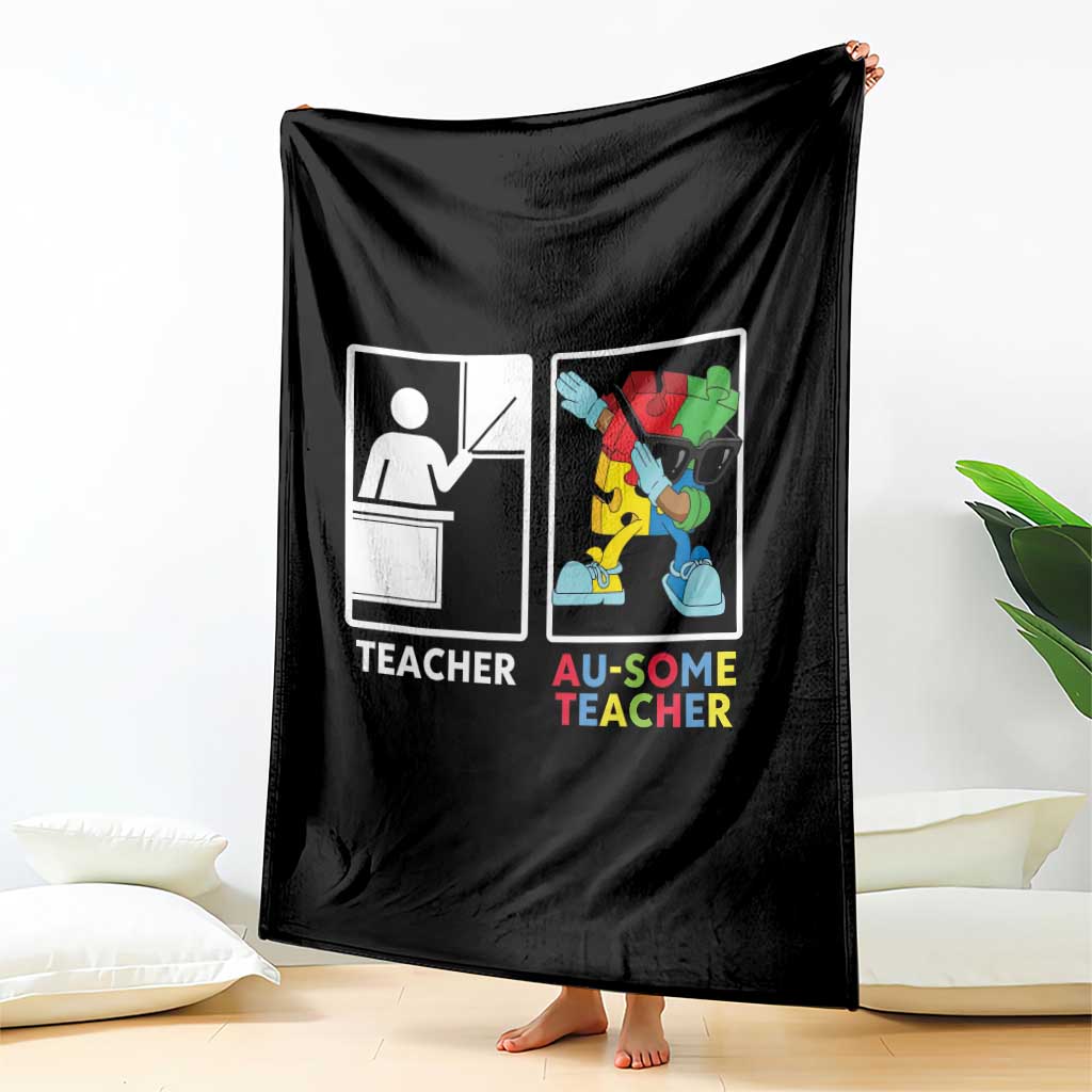 Funny Au Some Teacher Throw Blanket Autism Acceptance Special Education Gift