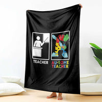 Funny Au Some Teacher Throw Blanket Autism Acceptance Special Education Gift