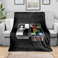 Funny Au Some Teacher Throw Blanket Autism Acceptance Special Education Gift
