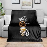 Prost Beer Lover Skeleton Hands German Festival Graphic Throw Blanket