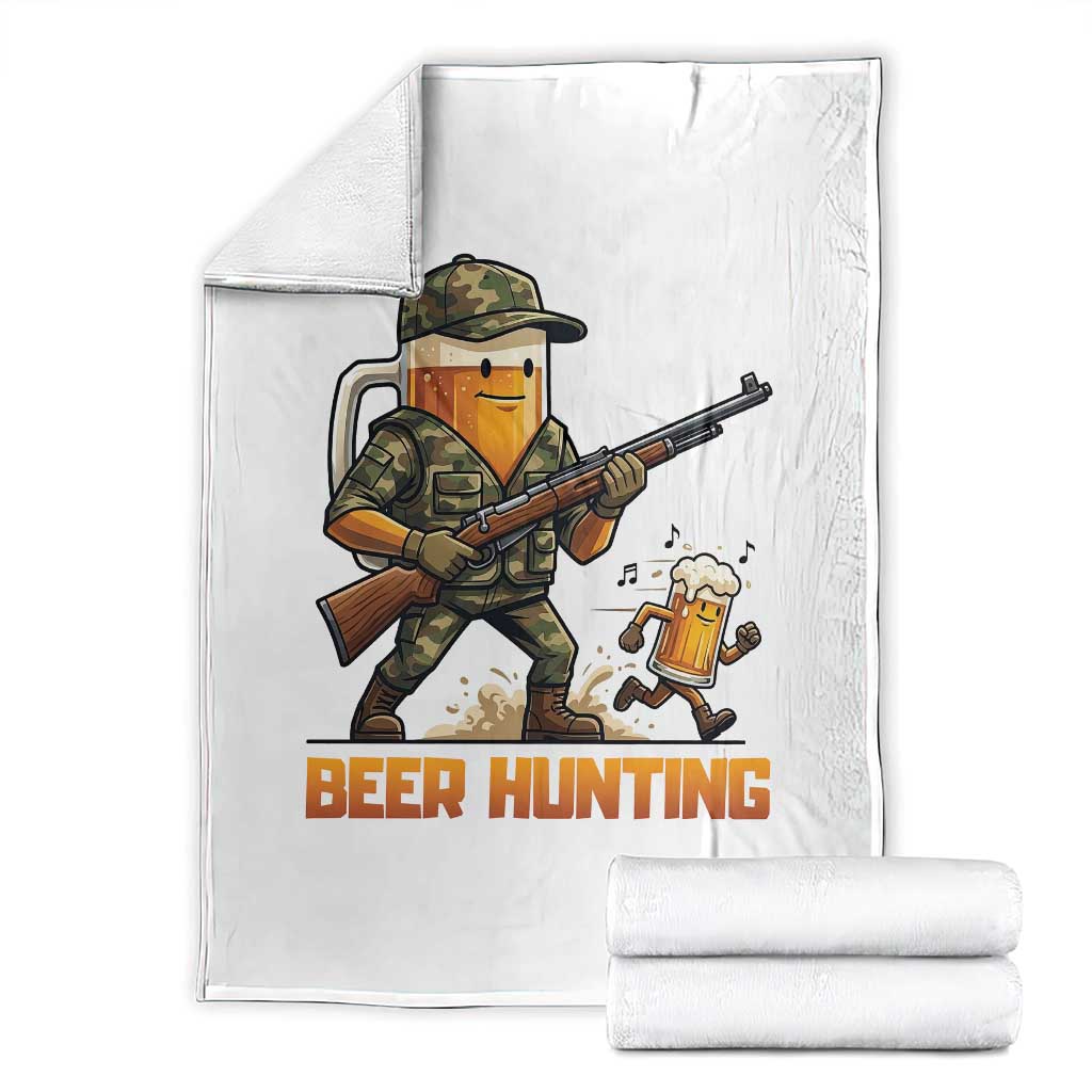 Beer Hunting Season Open Throw Blanket Beer Hunter Brew Lover Humor