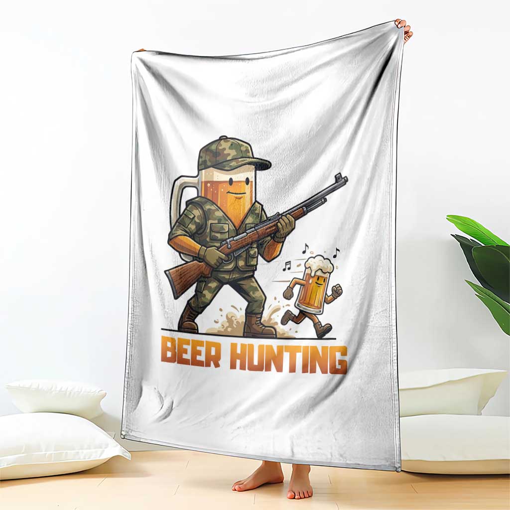 Beer Hunting Season Open Throw Blanket Beer Hunter Brew Lover Humor