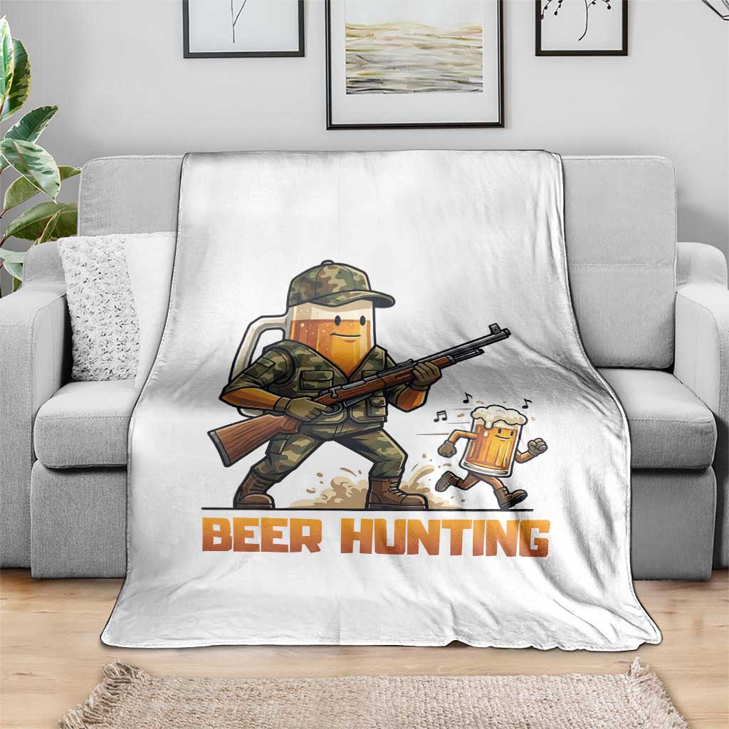 Beer Hunting Season Open Throw Blanket Beer Hunter Brew Lover Humor