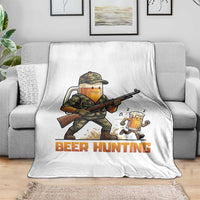 Beer Hunting Season Open Throw Blanket Beer Hunter Brew Lover Humor
