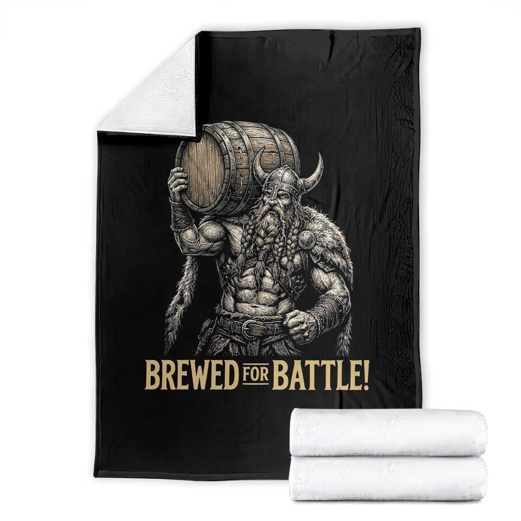 Vintage Viking Beer Drinker Warrior Gift Throw Blanket Brewed For Battle