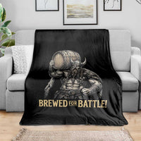 Vintage Viking Beer Drinker Warrior Gift Throw Blanket Brewed For Battle