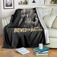Vintage Viking Beer Drinker Warrior Gift Throw Blanket Brewed For Battle