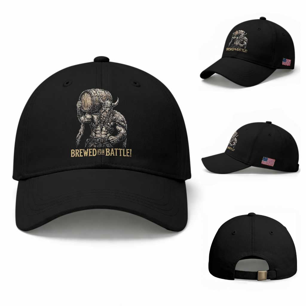 Vintage Viking Beer Drinker Warrior Gift Baseball Cap Brewed For Battle