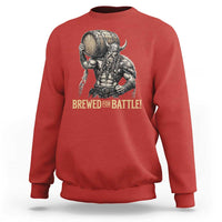 Vintage Viking Beer Drinker Warrior Gift Sweatshirt Brewed For Battle