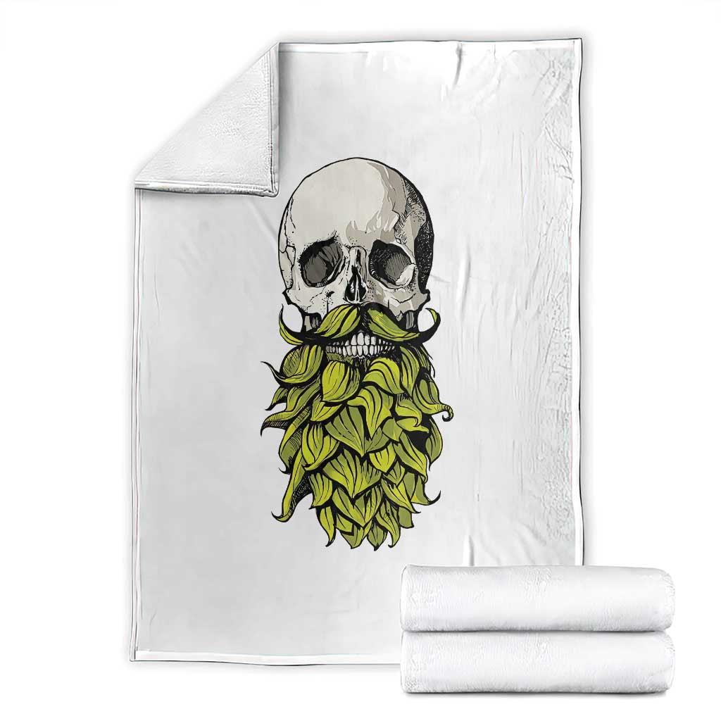 Vintage Craft Brewer Beer Lover Gift Throw Blanket Beer Hops Beard Skull