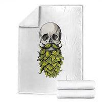 Vintage Craft Brewer Beer Lover Gift Throw Blanket Beer Hops Beard Skull