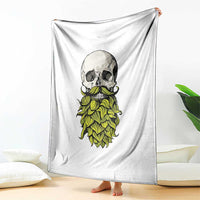 Vintage Craft Brewer Beer Lover Gift Throw Blanket Beer Hops Beard Skull