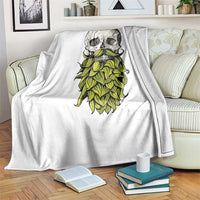 Vintage Craft Brewer Beer Lover Gift Throw Blanket Beer Hops Beard Skull