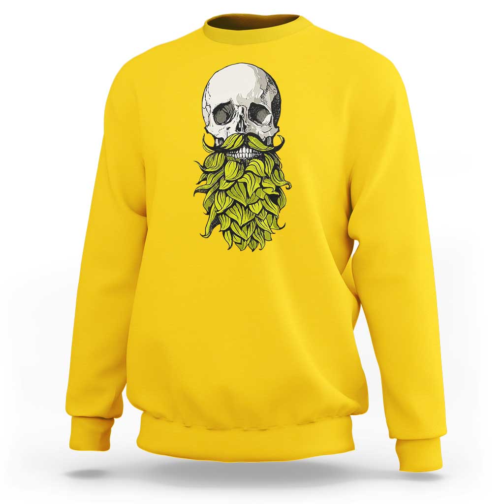 Vintage Craft Brewer Beer Lover Gift Sweatshirt Beer Hops Beard Skull