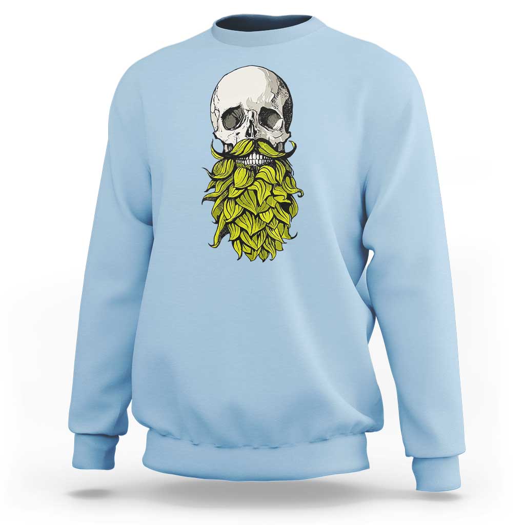 Vintage Craft Brewer Beer Lover Gift Sweatshirt Beer Hops Beard Skull