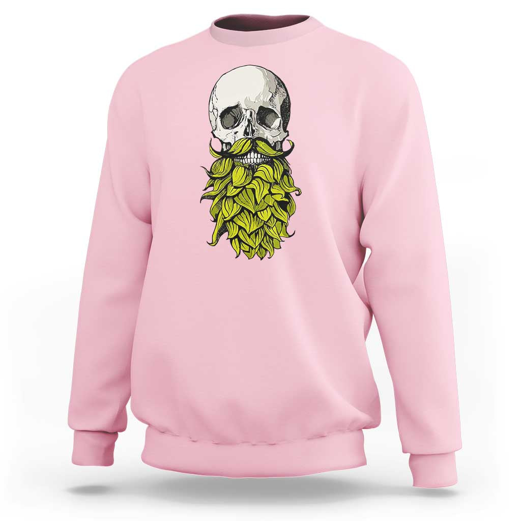 Vintage Craft Brewer Beer Lover Gift Sweatshirt Beer Hops Beard Skull