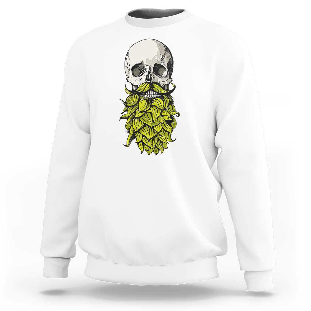 Vintage Craft Brewer Beer Lover Gift Sweatshirt Beer Hops Beard Skull