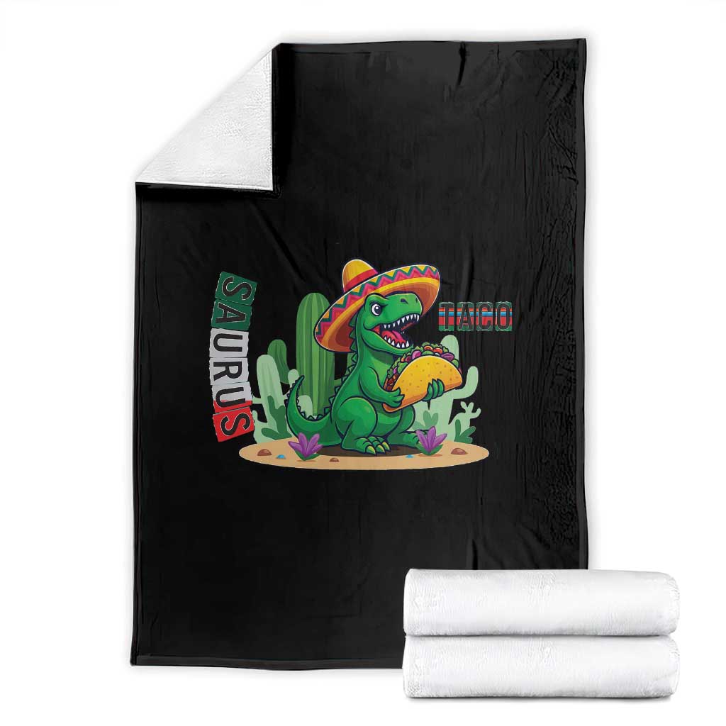 Mexican Food Lover Gift Throw Blanket Funny Dinosaur Taco Saurus - Wonder Print Shop