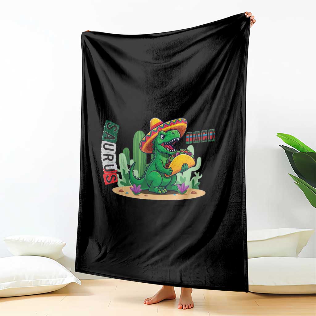 Mexican Food Lover Gift Throw Blanket Funny Dinosaur Taco Saurus - Wonder Print Shop