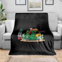 Mexican Food Lover Gift Throw Blanket Funny Dinosaur Taco Saurus - Wonder Print Shop