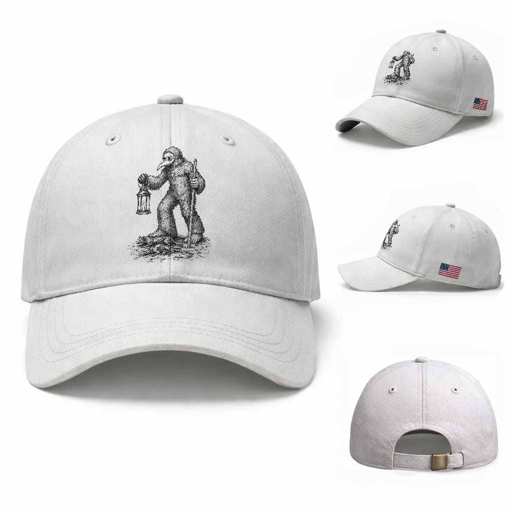 Gothic Plague Doctor Bigfoot Baseball Cap Horror Cryptid Spooky Folklore